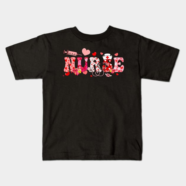 Heart Candy NICU Nurse Valentines Day Scrub Top Women Kids T-Shirt by Neldy